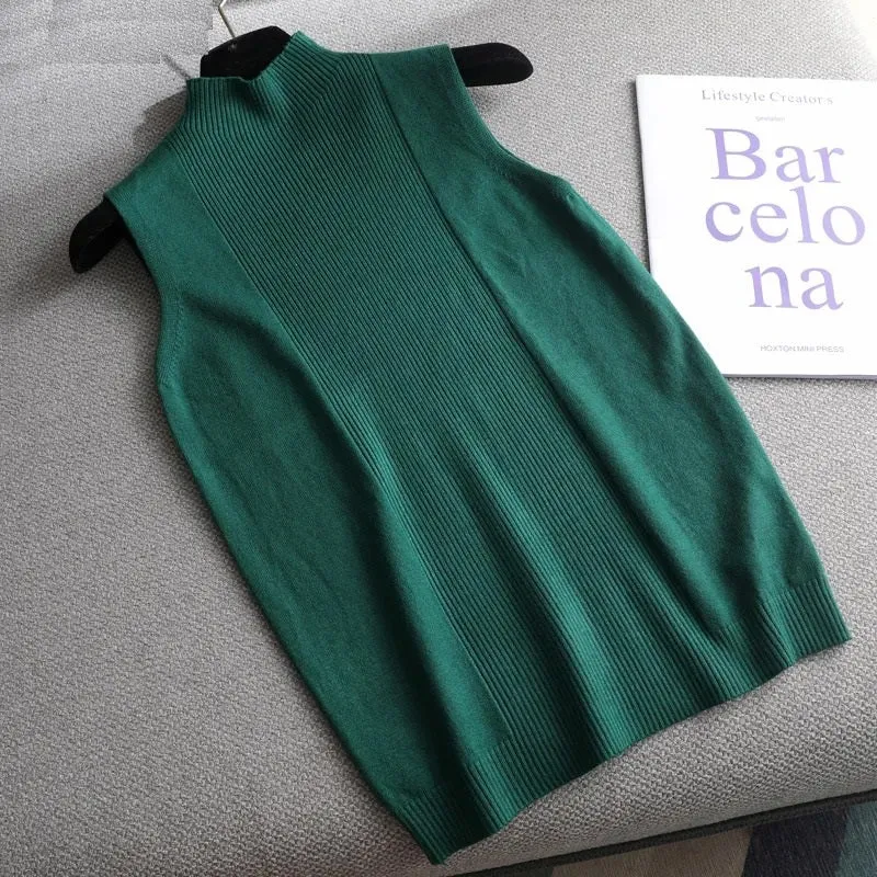 Everyday Chic Ribbed Mock Neck Tank Top
