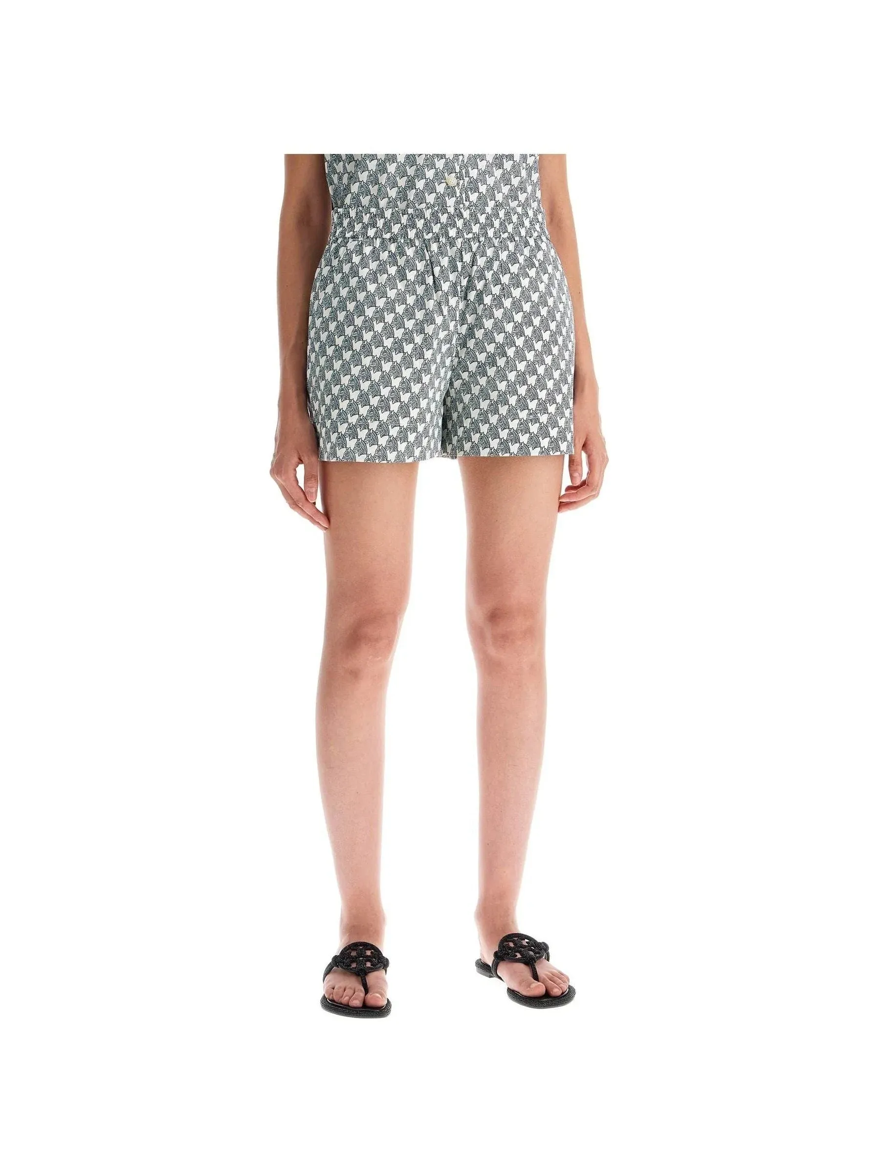 Zebra Print Cotton Shorts
